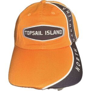 Bio Domes Orange Black Topsail Island North‎ Carolina Hat Adjustable Cap Strap